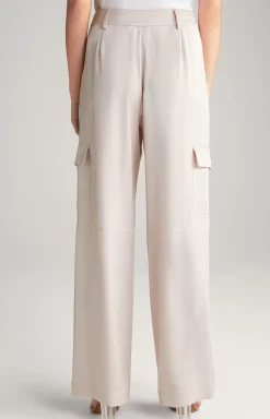 Best JOOP! Satin Cargo Trousers in Pale Pink beige