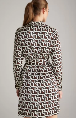New JOOP! Satin Dress in a Pattern brown/cream/black