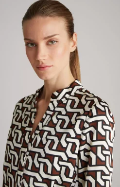 New JOOP! Satin Dress in a Pattern brown/cream/black