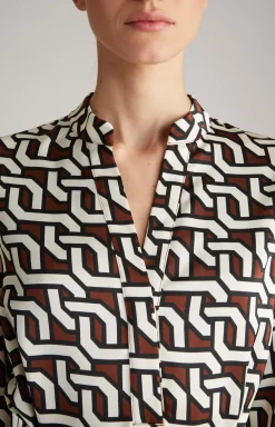 New JOOP! Satin Dress in a Pattern brown/cream/black