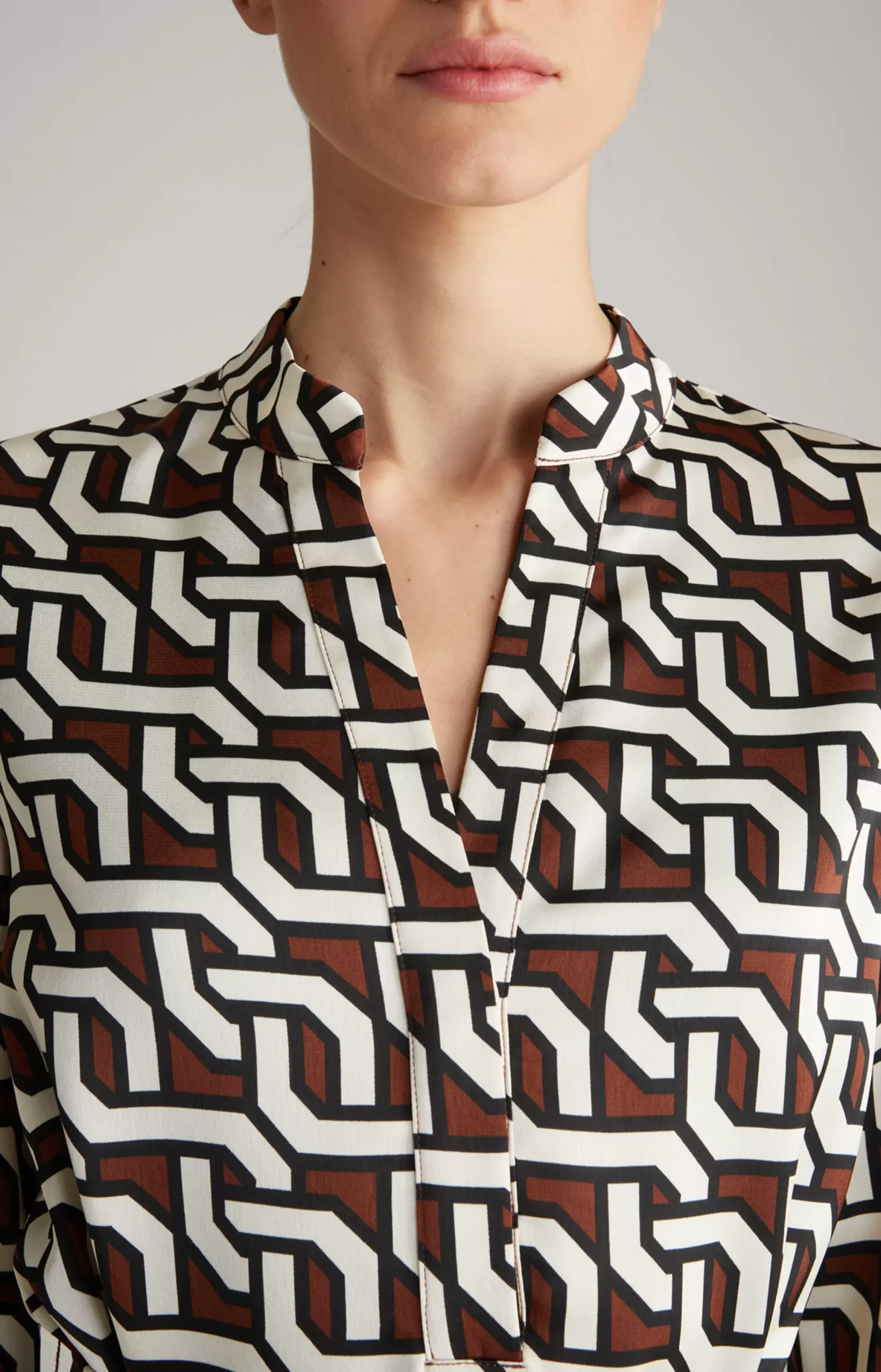 New JOOP! Satin Dress in a Pattern brown/cream/black