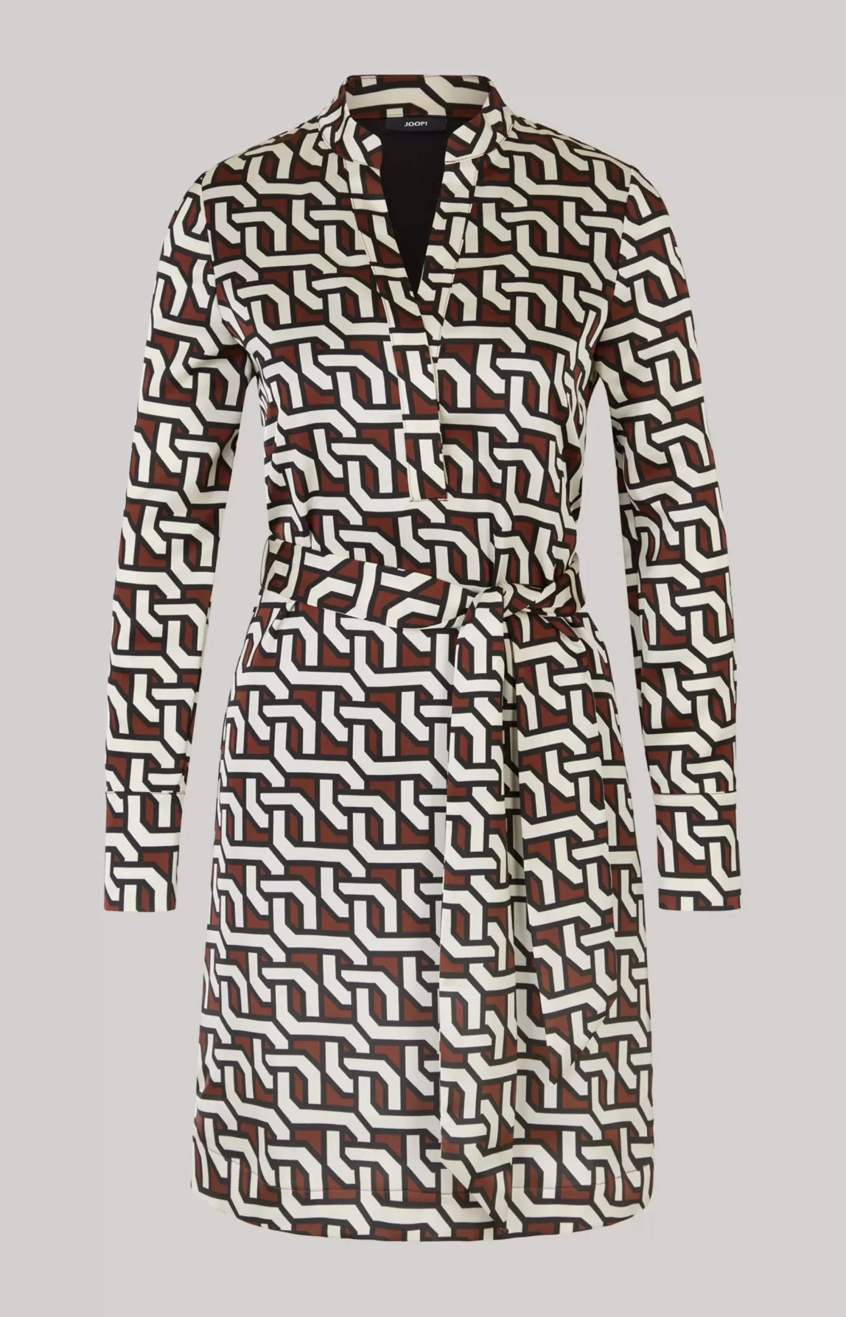 New JOOP! Satin Dress in a Pattern brown/cream/black