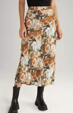 Clearance JOOP! Satin Skirt in a Brown/Black/Ecru Pattern brown/black/ecru patterned