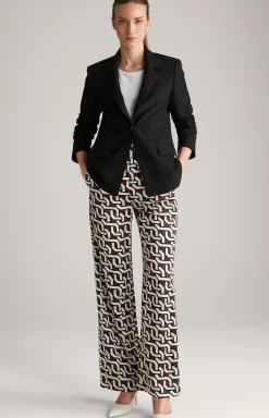 Hot JOOP! Satin Trousers in a Pattern brown/cream/black