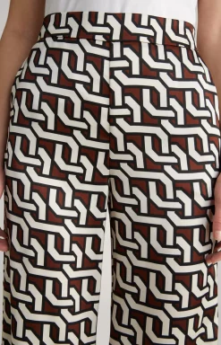 Hot JOOP! Satin Trousers in a Pattern brown/cream/black