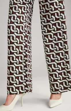 Hot JOOP! Satin Trousers in a Pattern brown/cream/black