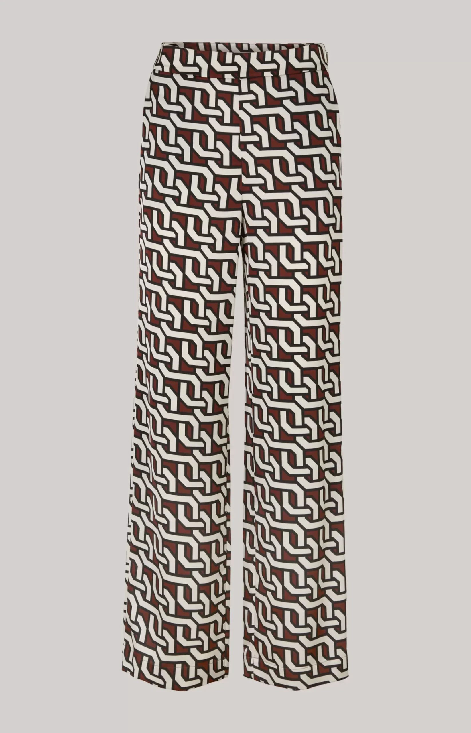 Hot JOOP! Satin Trousers in a Pattern brown/cream/black