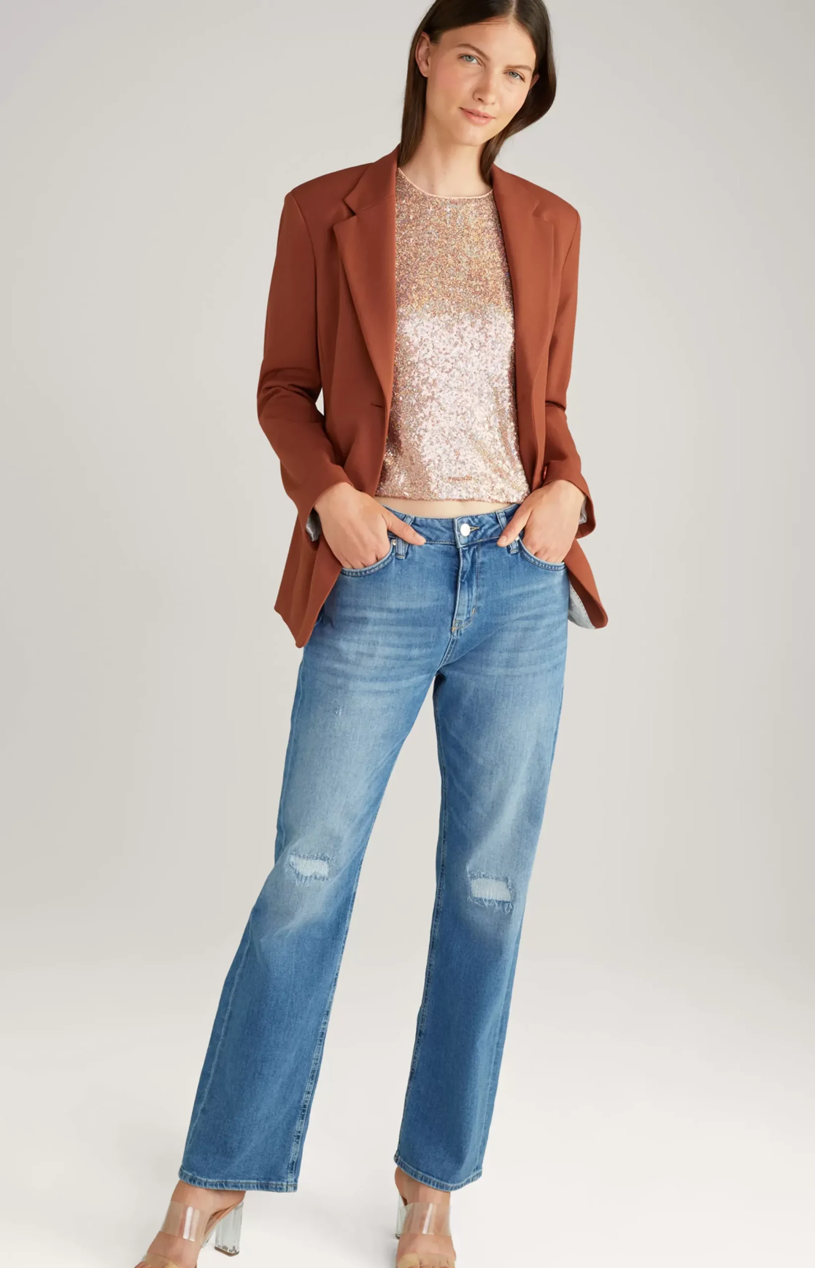 Sale JOOP! Sequined Blouse-style Top in copper/gold