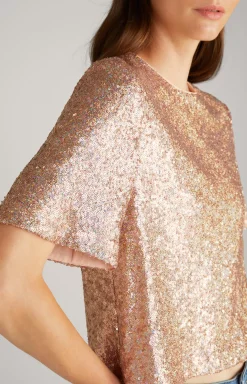 Sale JOOP! Sequined Blouse-style Top in copper/gold