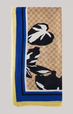 New JOOP! Shawl in a Beige, Yellow and Pattern blue