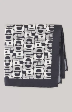 Online JOOP! Silk Pocket Square in Dark Navy/Off-white dark-navy/off-white