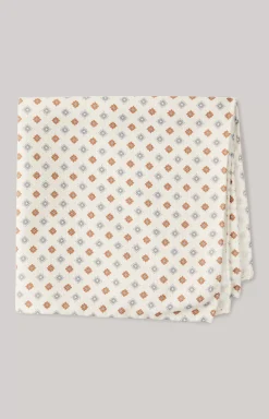JOOP! Silk Pocket Square in Off-White off-white/blue