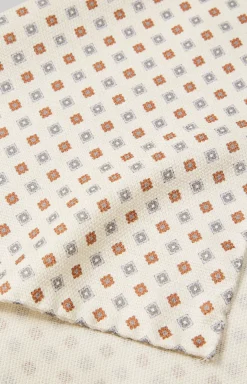 JOOP! Silk Pocket Square in Off-White off-white/blue