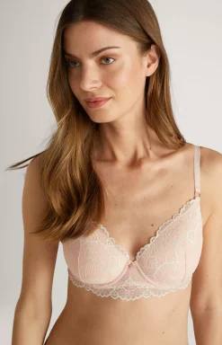 Online JOOP! Soft Underwired Lace Bra in Rosé/Ecru rosè/ecru