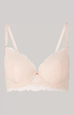 Online JOOP! Soft Underwired Lace Bra in Rosé/Ecru rosè/ecru