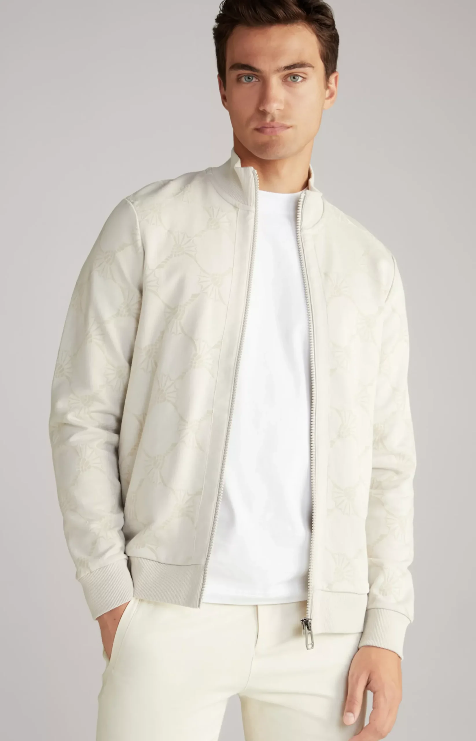 New JOOP! Tamilo Sweatshirt Jacket in off-white