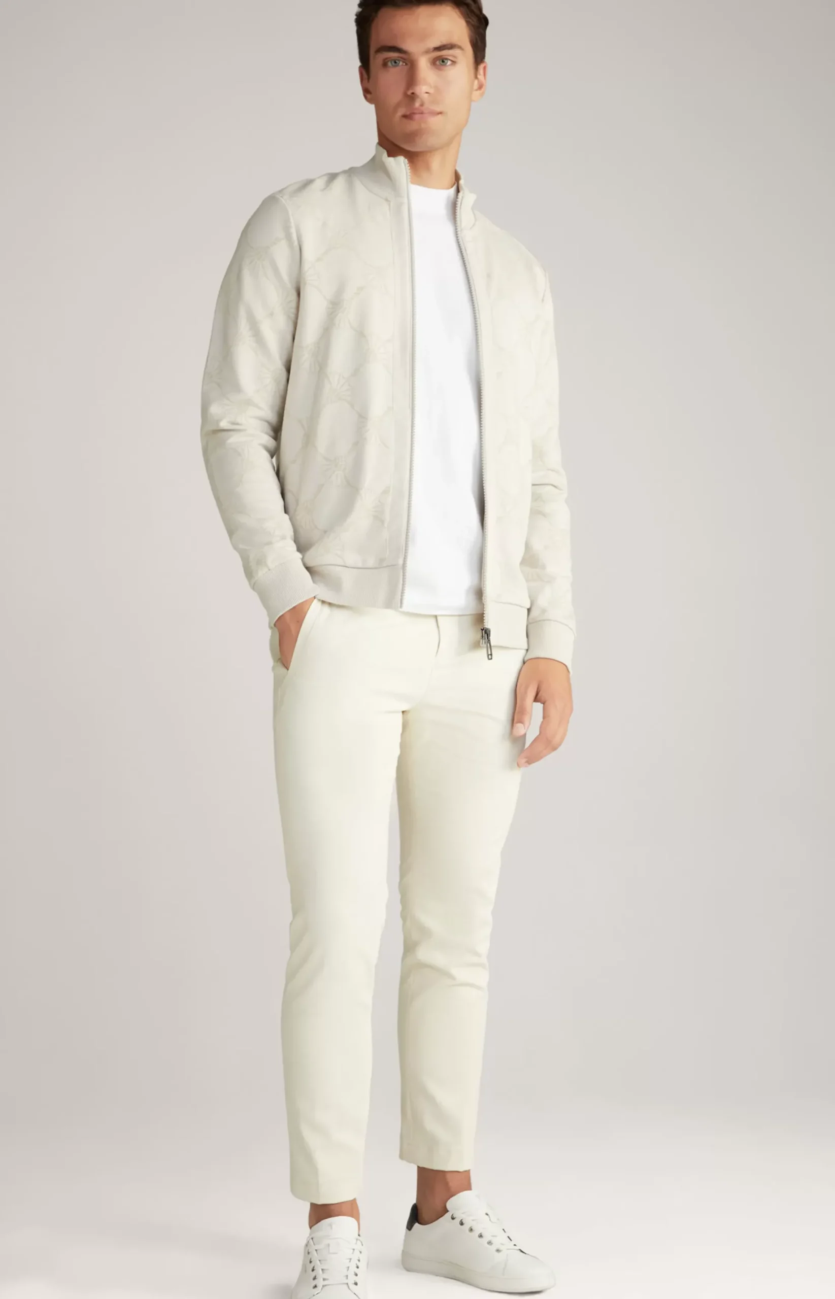 New JOOP! Tamilo Sweatshirt Jacket in off-white