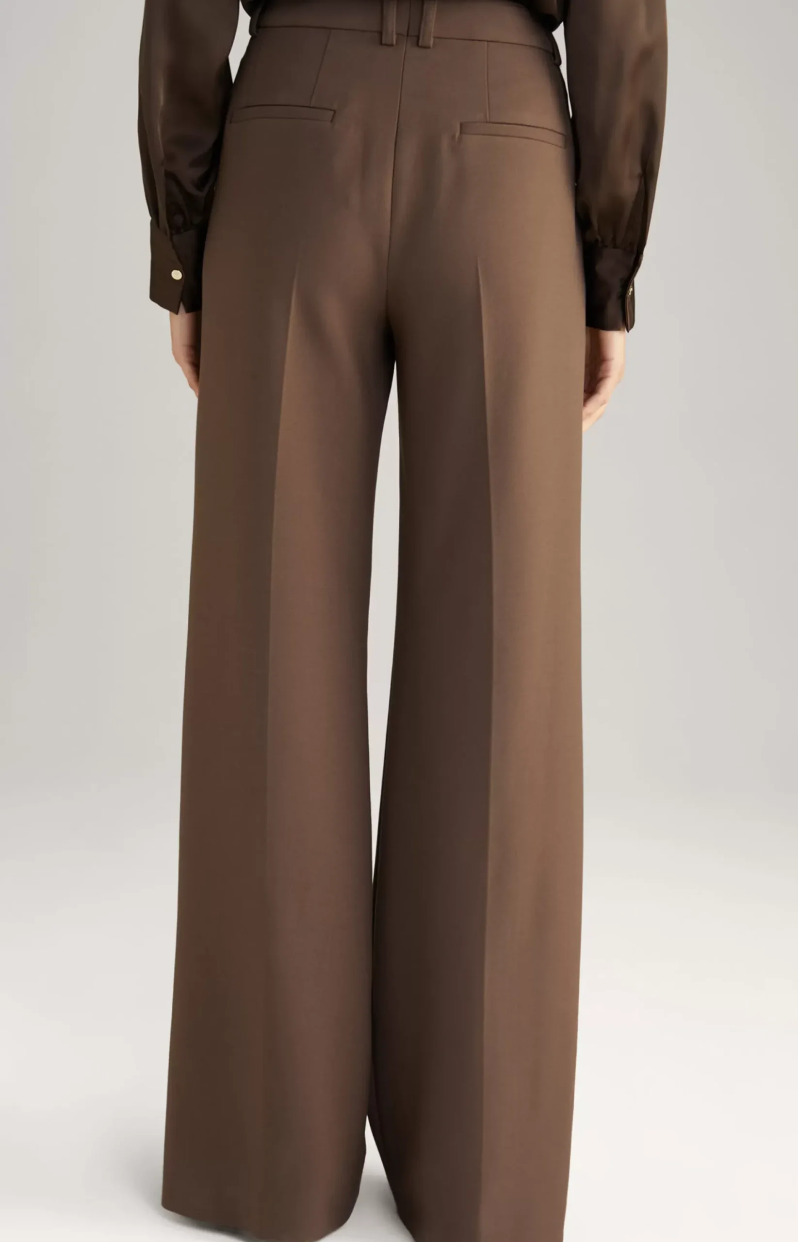 Sale JOOP! Trousers with Pressed Creases in dark brown