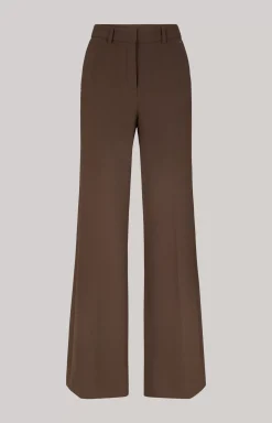 Sale JOOP! Trousers with Pressed Creases in dark brown