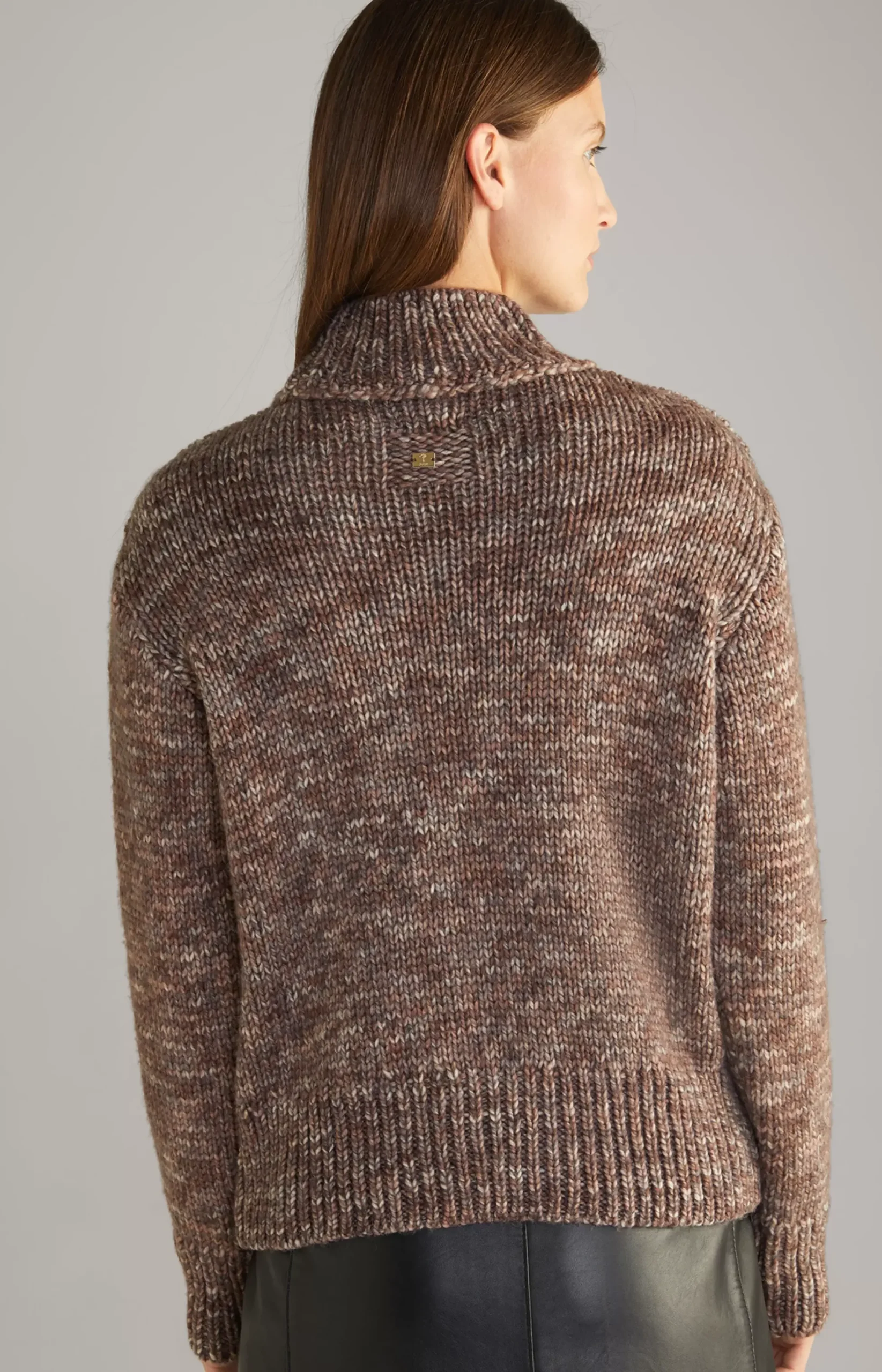 Sale JOOP! Virgin Wool Knitted Sweater in Mottled Taupe/Ecru taupe/ecru mottled