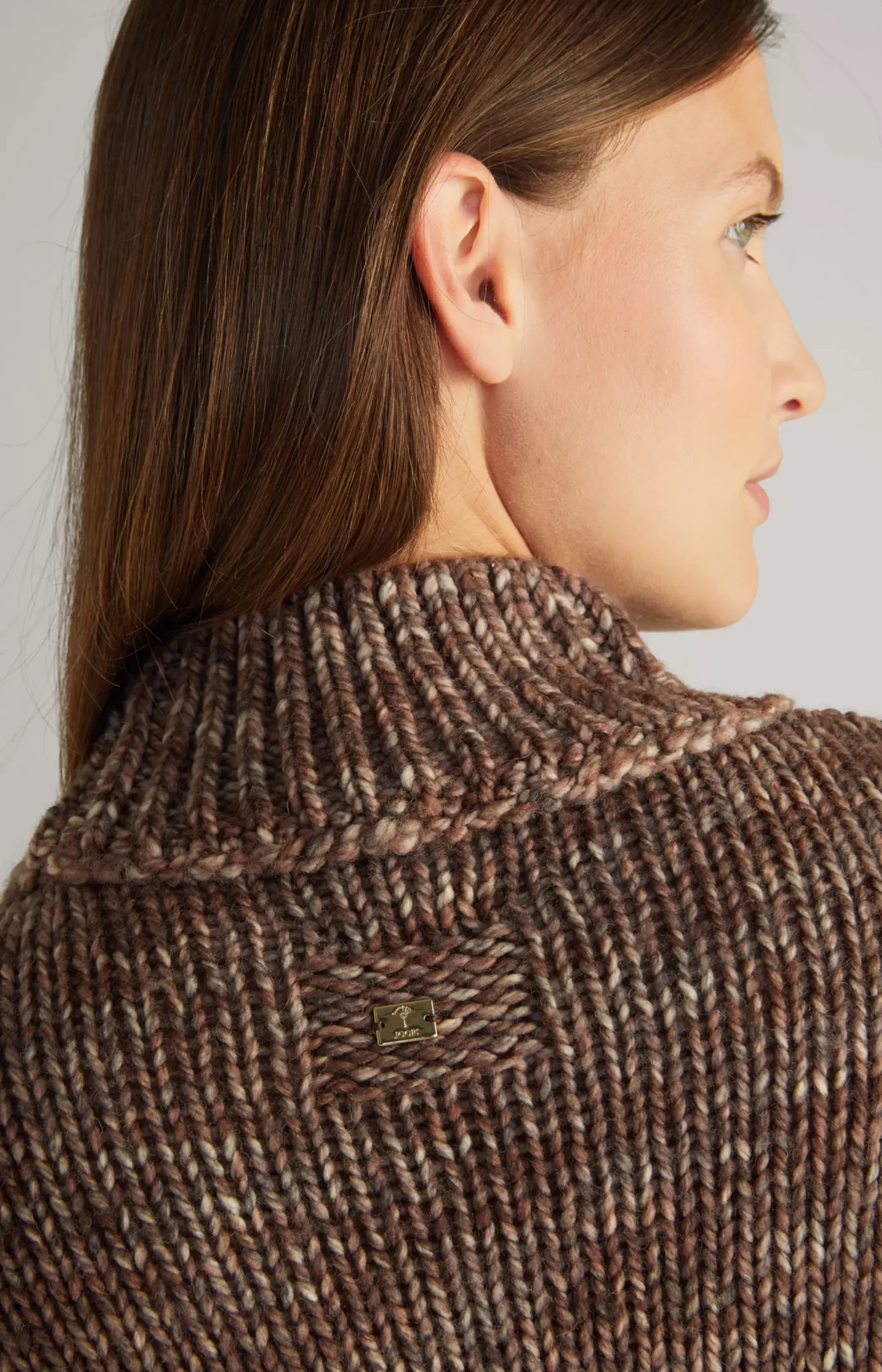 Sale JOOP! Virgin Wool Knitted Sweater in Mottled Taupe/Ecru taupe/ecru mottled