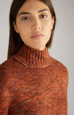 Outlet JOOP! Virgin Wool Knitted Sweater in Orange Marl orange flecked