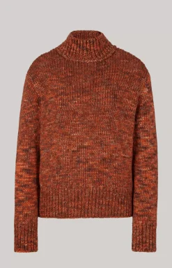 Outlet JOOP! Virgin Wool Knitted Sweater in Orange Marl orange flecked
