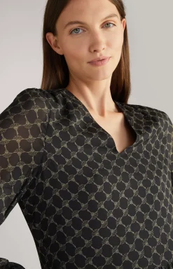 Clearance JOOP! Viscose Dress in a Black/Grey Pattern black/beige patterned