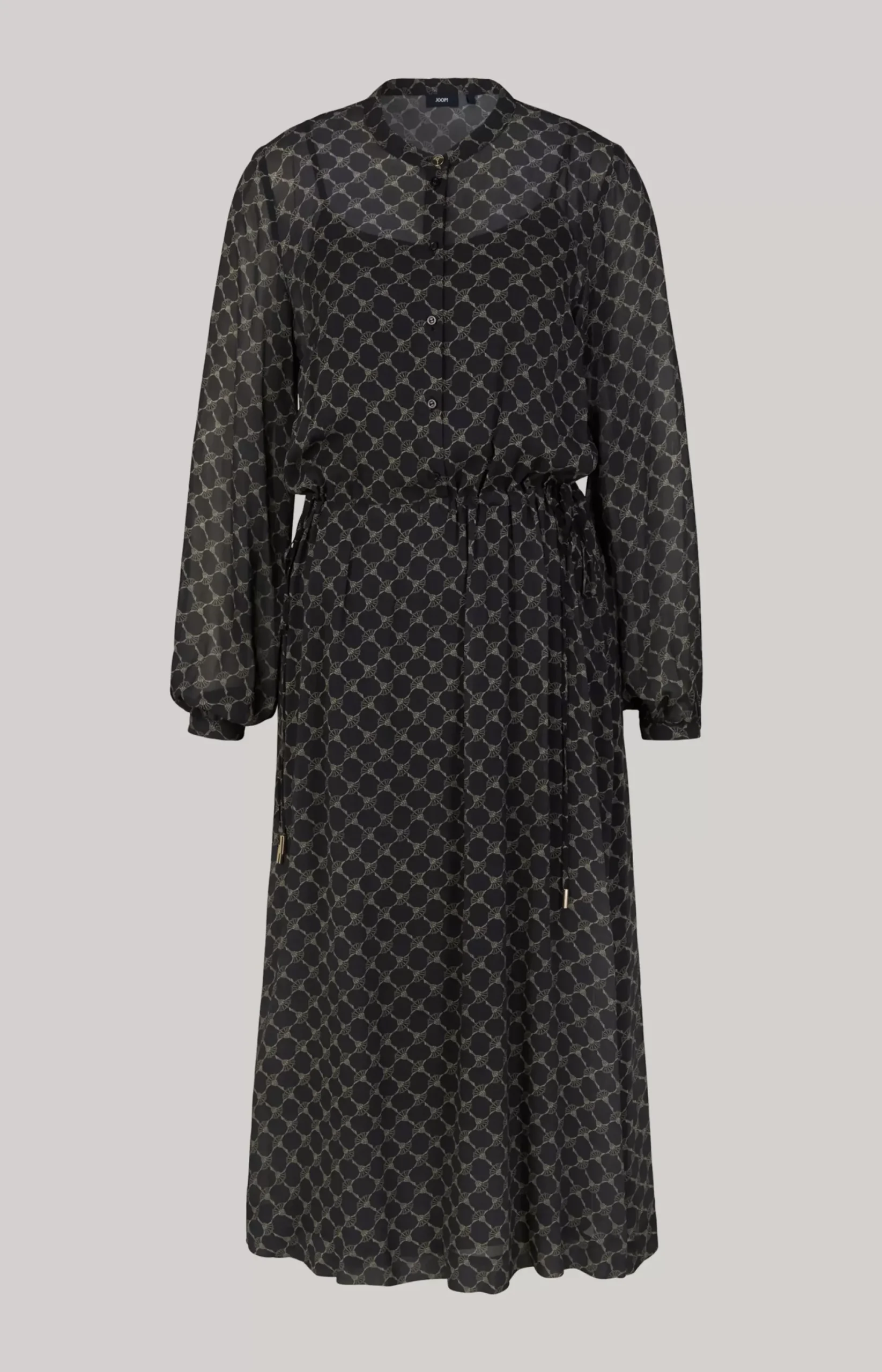 Outlet JOOP! Viscose Maxi Dress in a Black/Grey Pattern black/beige patterned
