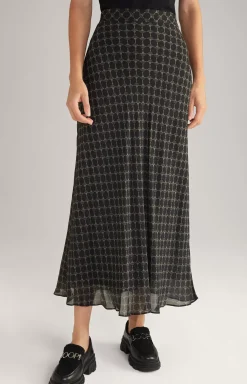 JOOP! Viscose Skirt in a Black/Beige Pattern black/beige patterned