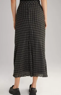 JOOP! Viscose Skirt in a Black/Beige Pattern black/beige patterned