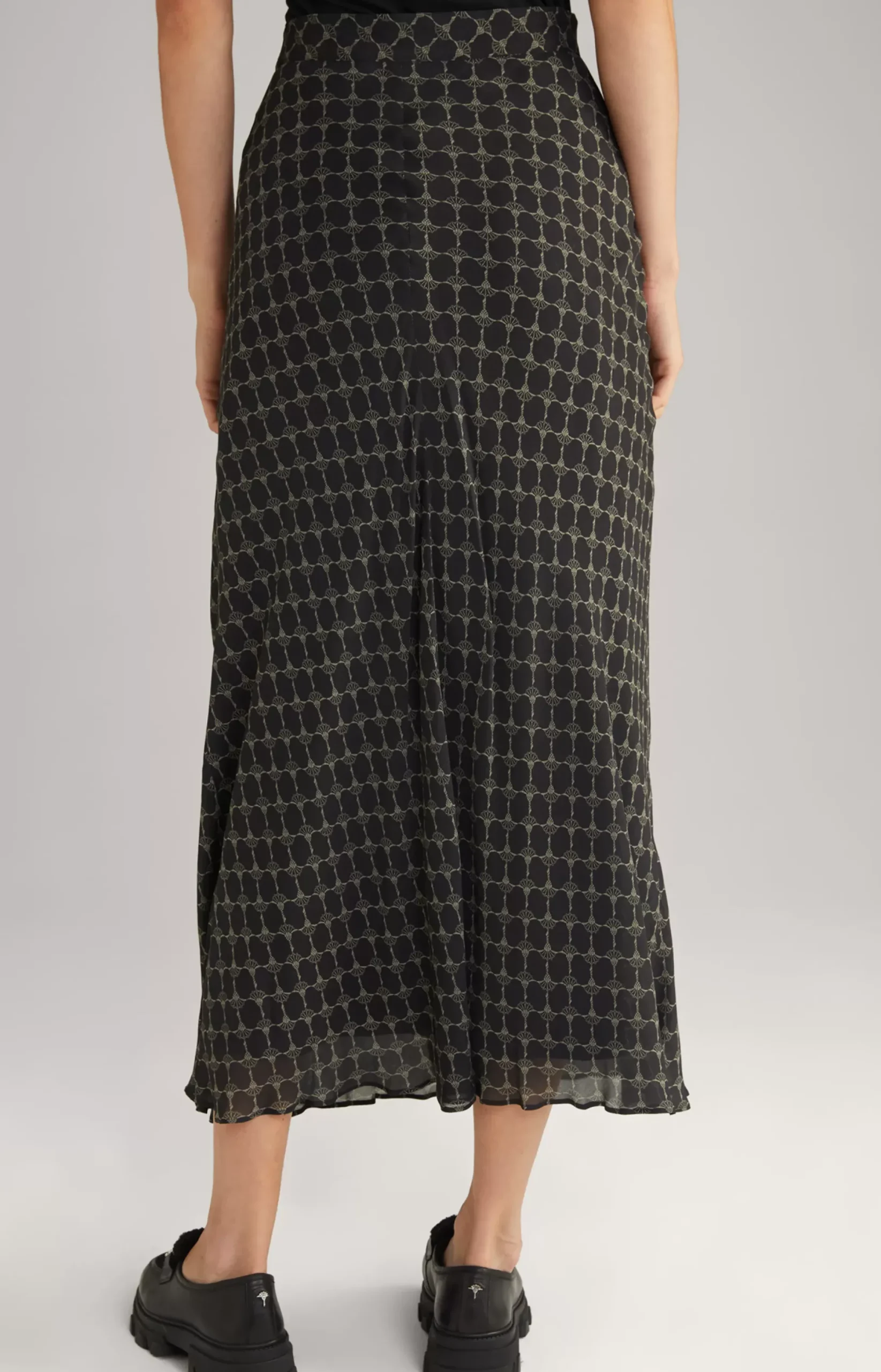 JOOP! Viscose Skirt in a Black/Beige Pattern black/beige patterned