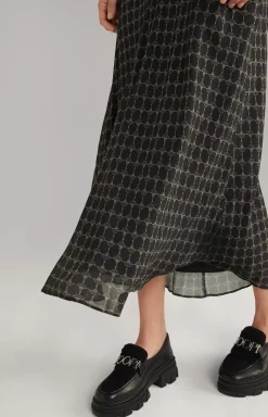 JOOP! Viscose Skirt in a Black/Beige Pattern black/beige patterned