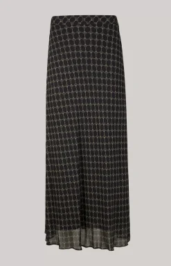 JOOP! Viscose Skirt in a Black/Beige Pattern black/beige patterned