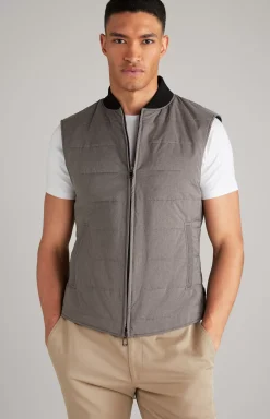 JOOP! Wilmot Quilted Waistcoat in dark beige