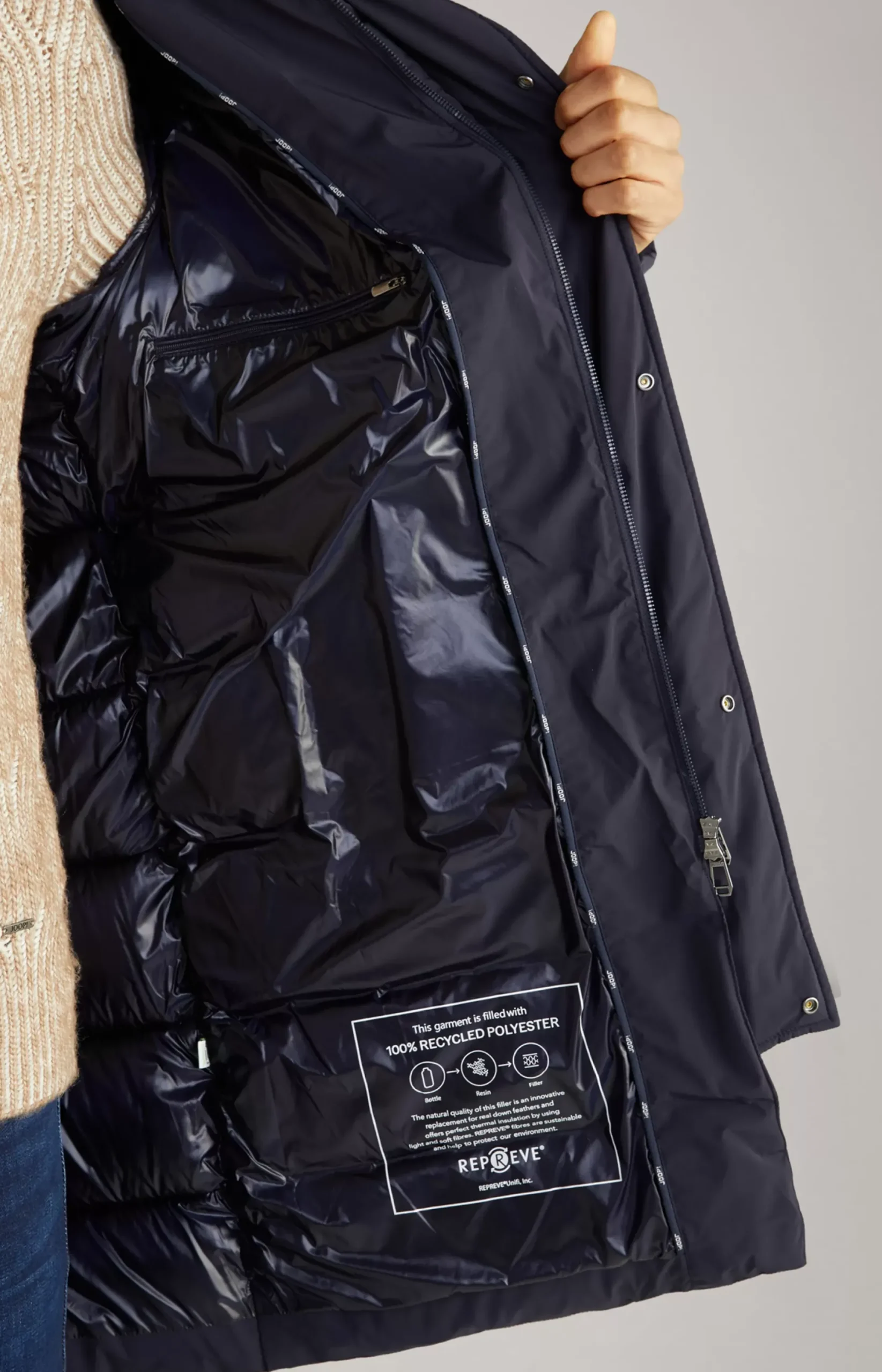 Hot JOOP! Winsten Quilted Coat in dark blue