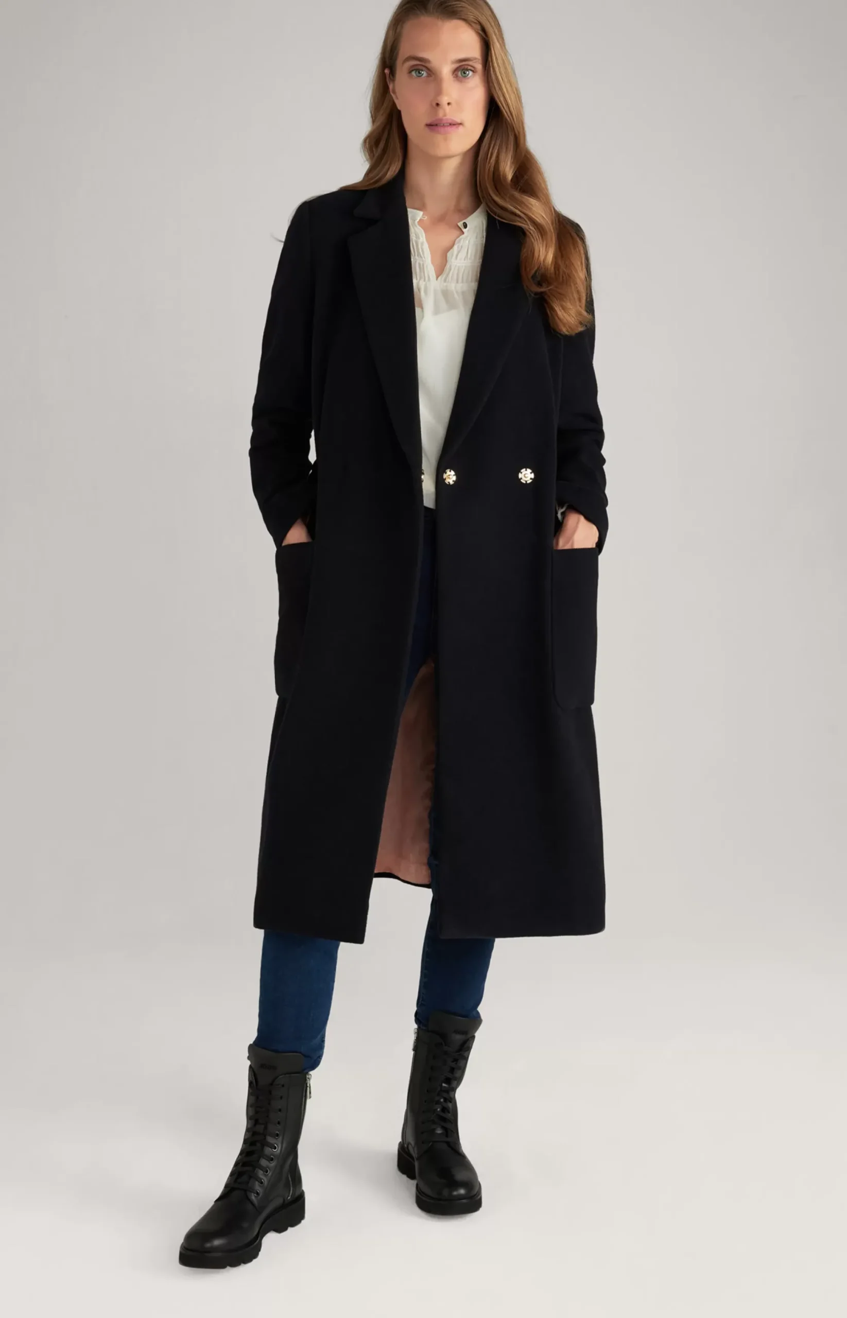 Discount JOOP! Wool Mix Coat in Dark Blue navy