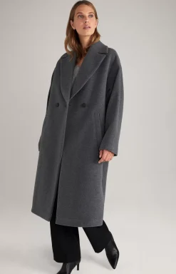 New JOOP! Wool Mix Coat in Grey Melange dark grey melange